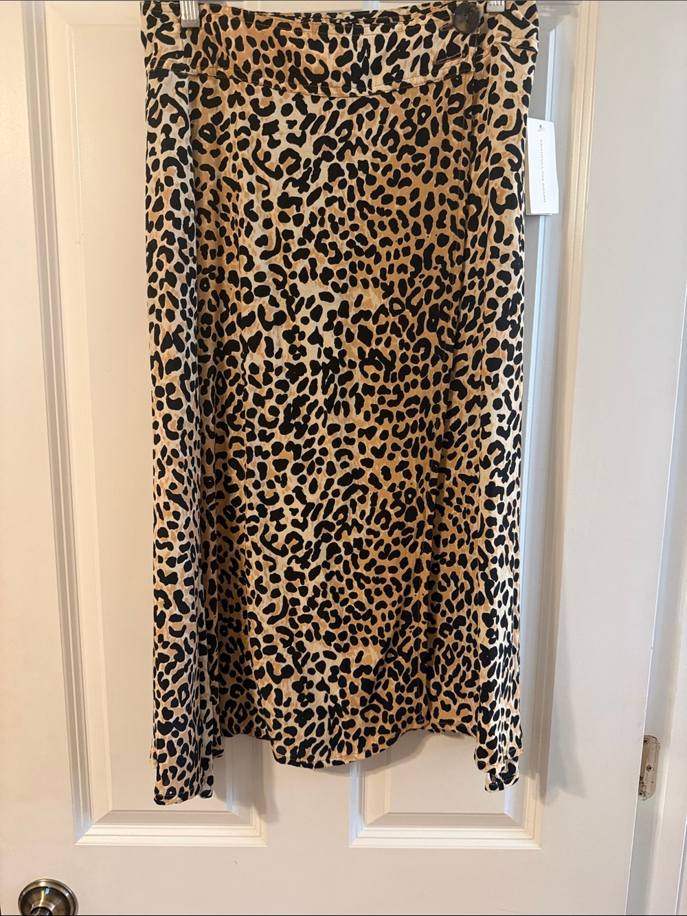 Net Faithfull the Brand Leopard Print Midi Skirt in Tan and Black